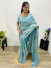 Jimmy Choo Sequence Worked Alice Blue Saree